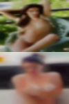 White woman looking black park
